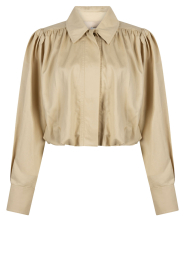 Aaiko |  Cropped jacket with pleats Yuki | Beige | Picture 1