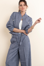 Aaiko |  Denim cropped jacket Lauryn | blue | Picture 2