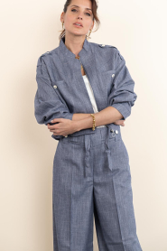 Aaiko |  Denim cropped jacket Lauryn | blue | Picture 5