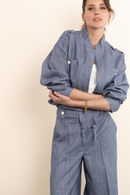 Aaiko |  Denim cropped jacket Lauryn | blue | Picture 6