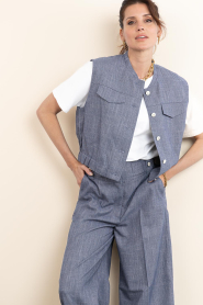 Aaiko |  Denim waistcoat Olivia | blue | Picture 4