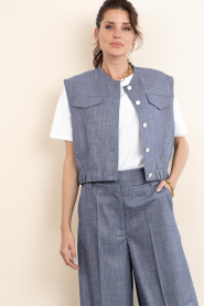 Aaiko |  Denim waistcoat Olivia | blue | Picture 5
