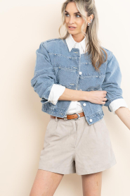 Aaiko |  Denim cropped jacket Fallon | blue | Picture 5