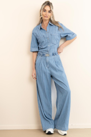 Aaiko |  Denim pants with pinstripe Lotty | blue | Picture 2