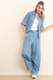 Aaiko |  Denim pants with pinstripe Lotty | blue | Picture 4
