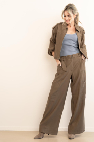 Aaiko |  Wide leg trousers River | dark green | Picture 3
