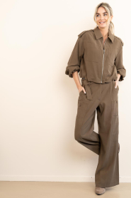 Aaiko |  Wide leg trousers River | dark green | Picture 2