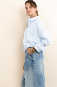 Aaiko |  Blouse with elastic waistband Mikkie | blue | Picture 7