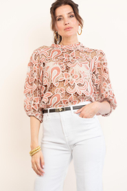 Aaiko :  Jacquard top Shaila | pink - img7