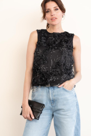 Copenhagen Muse |  Lace top with lurex Rosaly | black | Picture 2