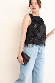 Copenhagen Muse |  Lace top with lurex Rosaly | black | Picture 5
