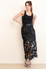 Copenhagen Muse |  Lace skirt with lurex Rosaly | black | Picture 4