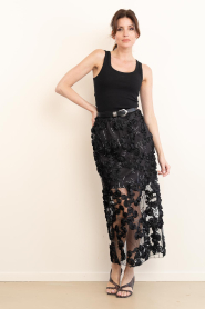 Copenhagen Muse |  Lace skirt with lurex Rosaly | black | Picture 5