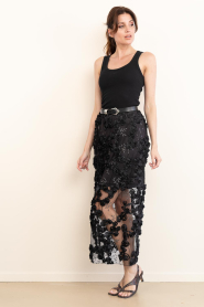 Copenhagen Muse |  Lace skirt with lurex Rosaly | black | Picture 6