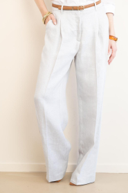 Copenhagen Muse |  Linen trousers Natalie | blue grey | Picture 4