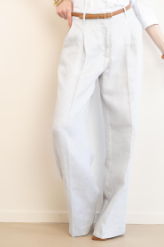 Copenhagen Muse |  Linen trousers Natalie | blue grey | Picture 5