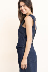 Copenhagen Muse |  Denim top with open back Jalynn | dark blue | Picture 8