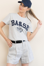 Copenhagen Muse :  Linen bermuda short Natalie | grey blue - img4