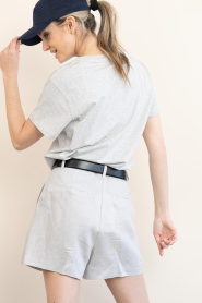 Copenhagen Muse :  Linen bermuda short Natalie | grey blue - img8