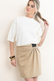 Copenhagen Muse |  Mini skirt with smocked detail Tailor | camel | Picture 5