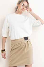 Copenhagen Muse |  Mini skirt with smocked detail Tailor | camel | Picture 6