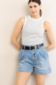Copenhagen Muse :  Striped stretch top Siv | natural - img2