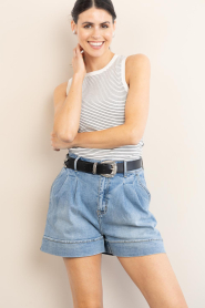 Copenhagen Muse :  Striped stretch top Siv | natural - img5