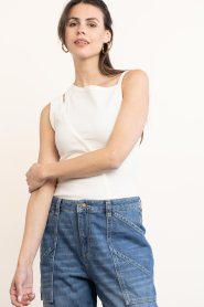 Copenhagen Muse |  Stretch asymetrical top Siv | natural | Picture 4
