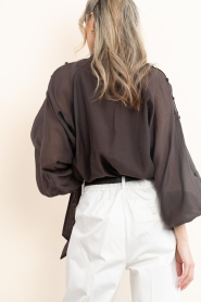 Copenhagen Muse |  Ciffon top with buttons Tilly | brown | Picture 7