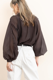 Copenhagen Muse |  Ciffon top with buttons Tilly | brown | Picture 8