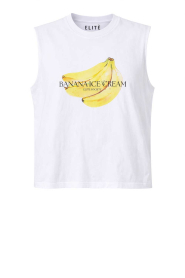 Elite Paris |  Cropped sleeveless T-shirt Banana | white | Picture 1
