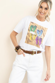 Elite Paris |  T-shirt with print Mes | white | Picture 2