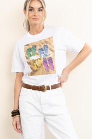 Elite Paris |  T-shirt with print Mes | white | Picture 4