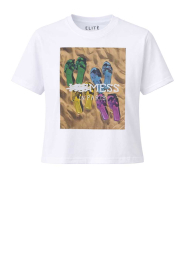 Elite Paris |  T-shirt with print Mes | white | Picture 1