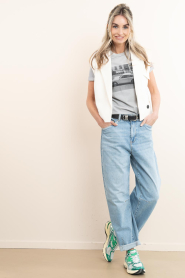 Elite Paris |  Washed T-shirt with print Car | grey | Picture 3