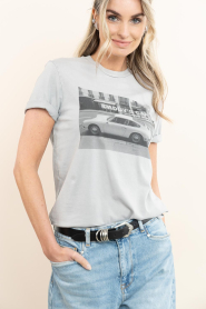 Elite Paris |  Washed T-shirt with print Car | grey | Picture 7