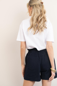 Elite Paris |  Cropped T-shirt with print Tan | white | Picture 7