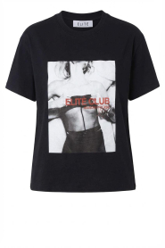 Elite Paris |  Cropped T-shirt with print Plasir | black | Picture 1