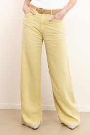 Lois Jeans |  Wide leg linen pants Skater L32 | yellow | Picture 5