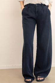 Lois Jeans |  Wide leg linnen pants Skater L32 | dark blue | Picture 4