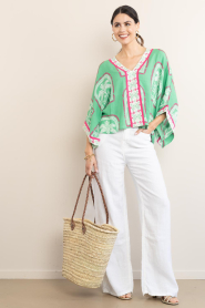 Lois Jeans :  Wide leg linnen pants Skater L32 | white - img2