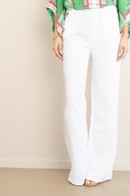 Lois Jeans :  Wide leg linnen pants Skater L32 | white - img4