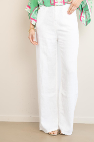 Lois Jeans :  Wide leg linnen pants Skater L32 | white - img5