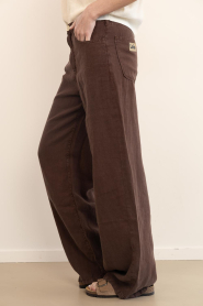 Lois Jeans |  Wide leg linnen pants Skater L32 | brown | Picture 6