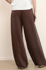 Lois Jeans |  Wide leg linnen pants Skater L32 | brown | Picture 7