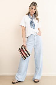 Lois Jeans |  Wide leg linnen pants Skater L32 | blue | Picture 2