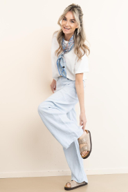 Lois Jeans |  Wide leg linnen pants Skater L32 | blue | Picture 3