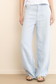 Lois Jeans |  Wide leg linnen pants Skater L32 | blue | Picture 4