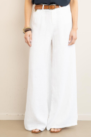 Lois Jeans |  Wide leg linen pants Marlene L32 | white | Picture 5