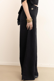 Lois Jeans |  Wide leg linen pants Marlene L32 | black | Picture 5